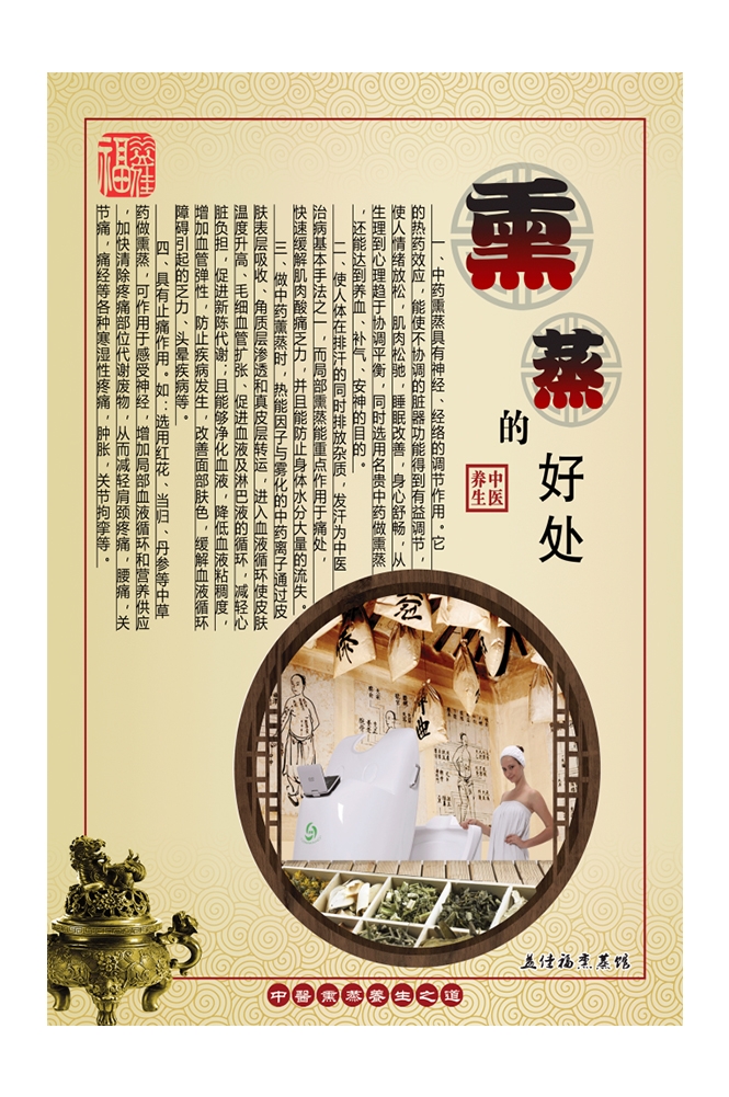 中药中医绿色美容养生熏蒸好处海报壁画灯箱装饰画 (25)