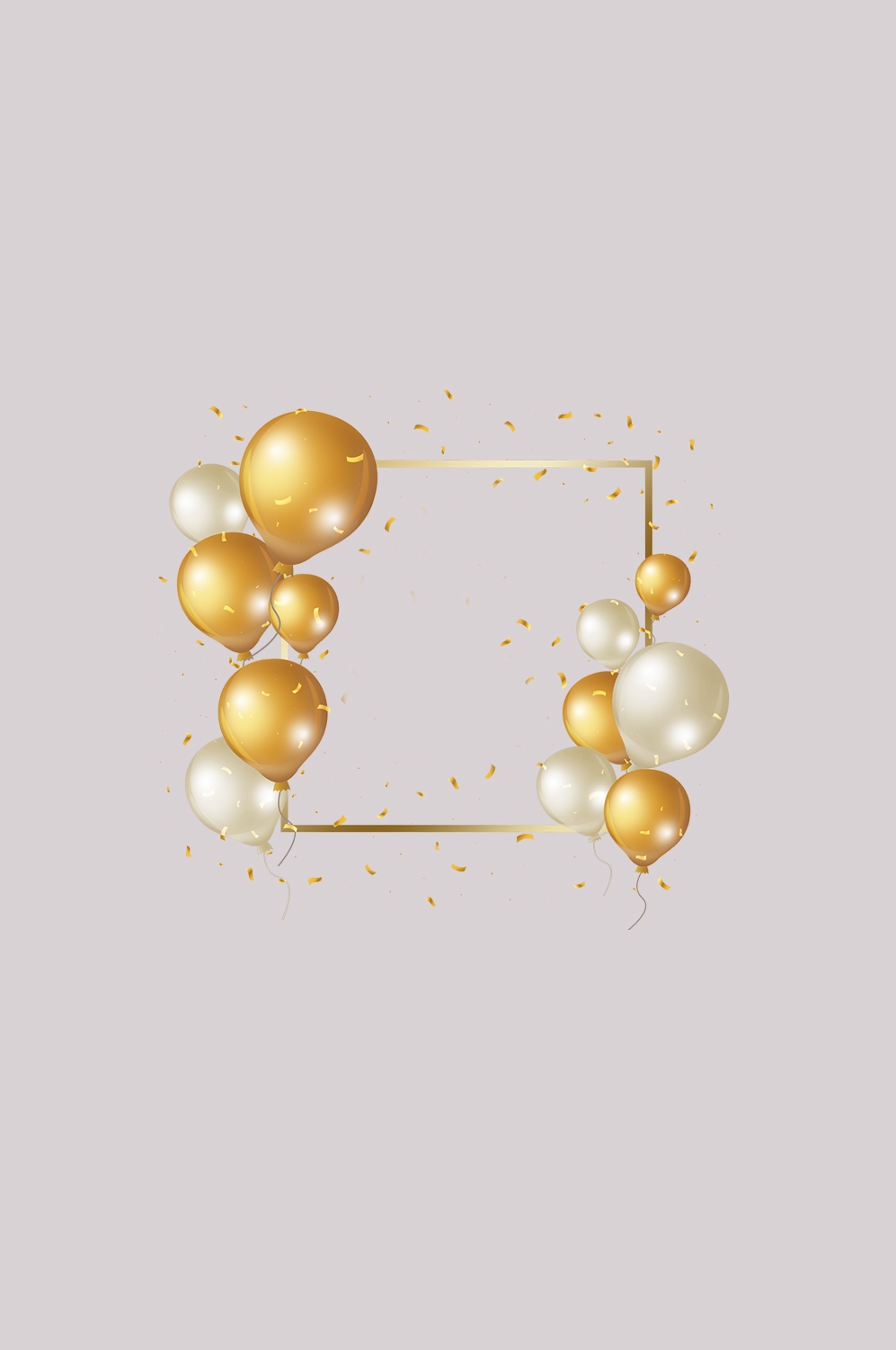 金色生日气球生日帽免抠元素53
