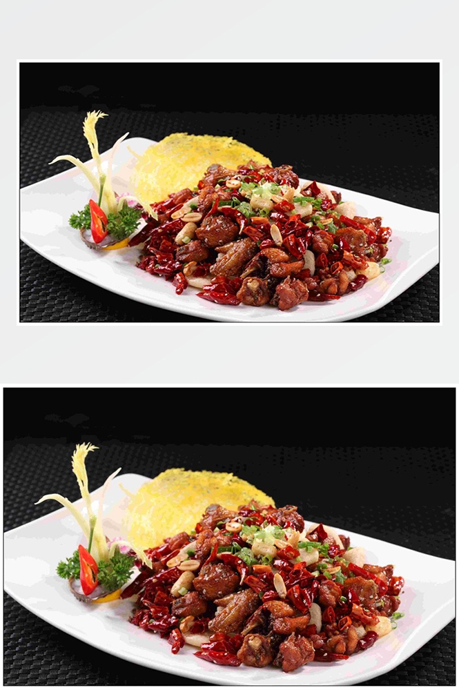 高清美食菜谱JPG图片辣子鸡川菜摄影美工设计喷绘打印合成素材