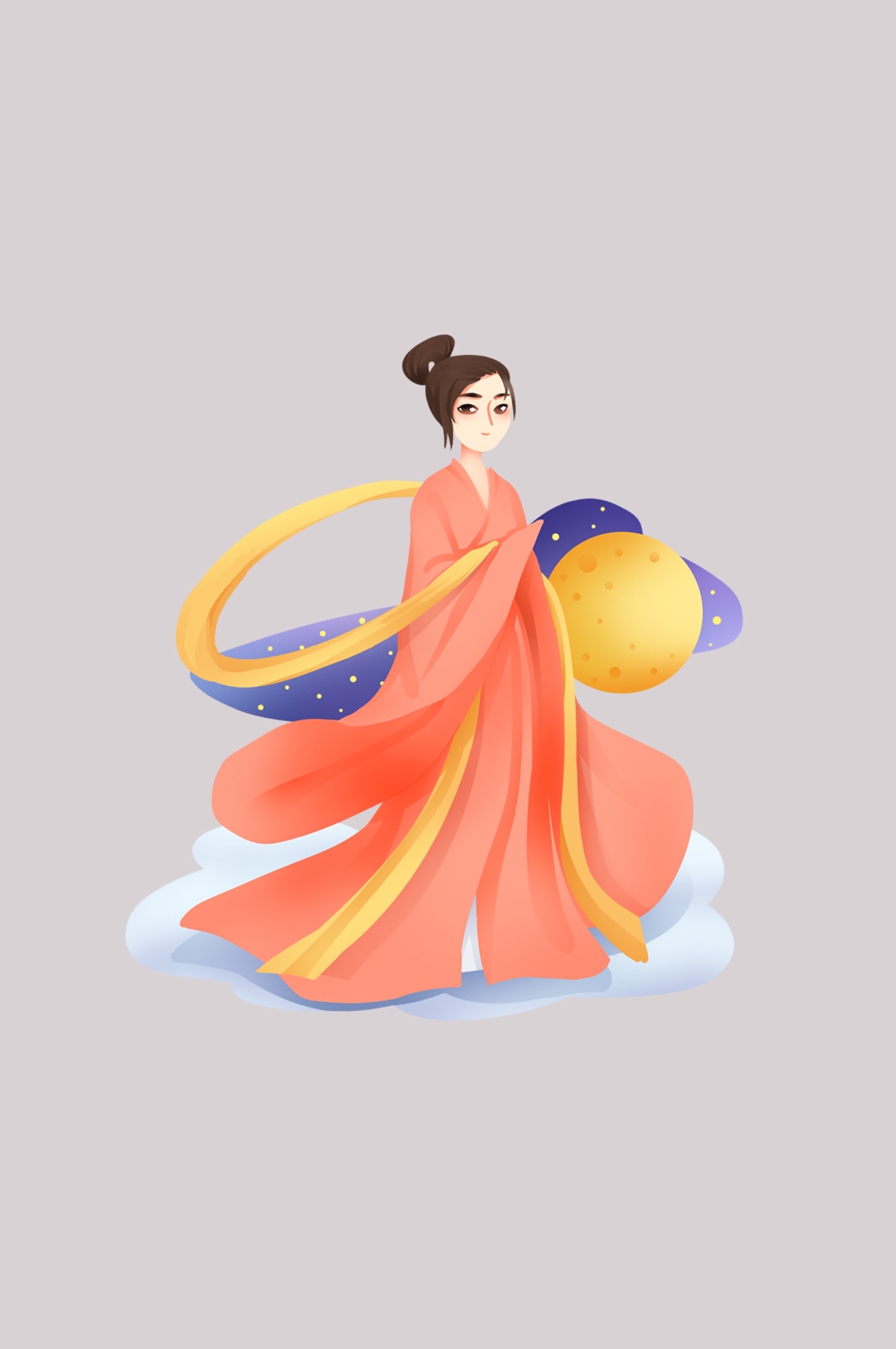 卡通嫦娥仙女中秋节免抠素材装饰元素30