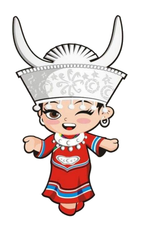 56个少数民族卡通人物服饰免抠元素插画59
