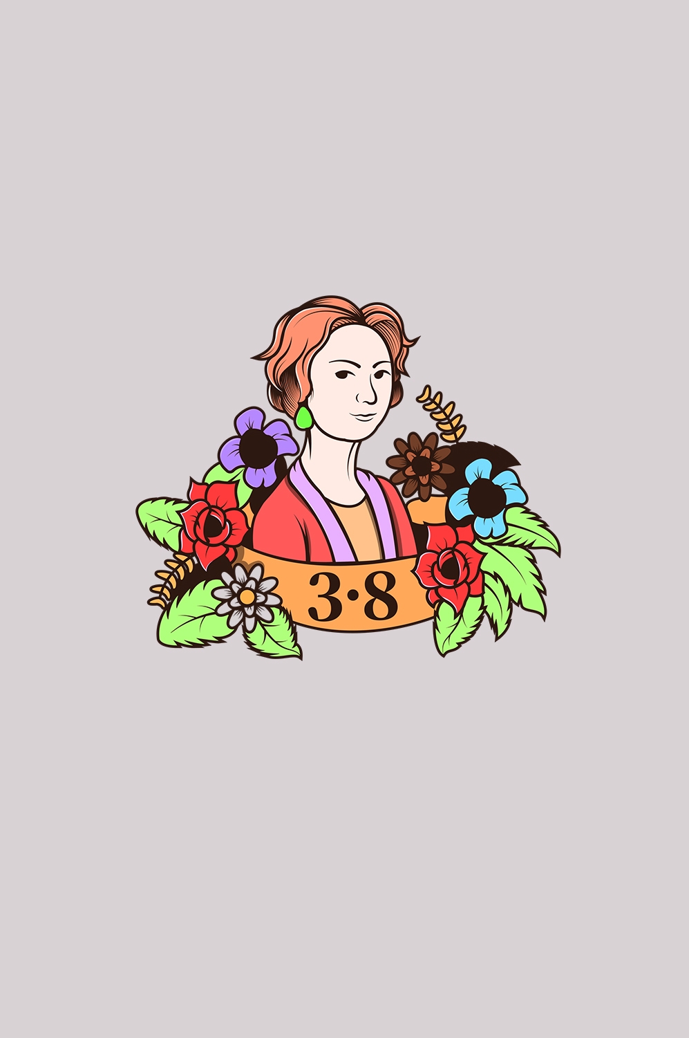 三八女王节女神节妇女节卡通人物主题插图透明背景免抠52