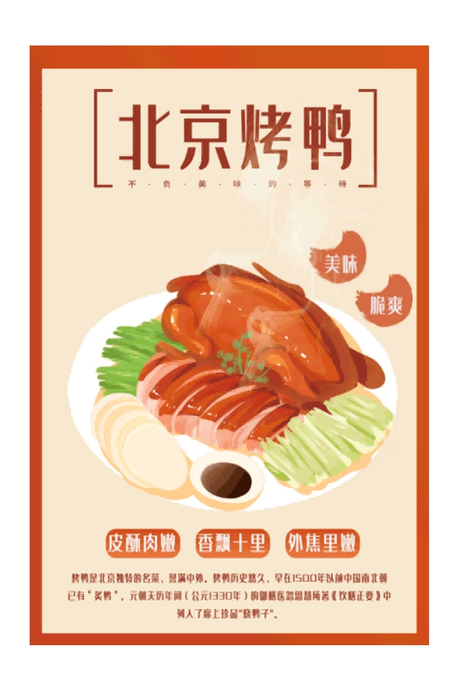 饭店餐厅正宗北京烤鸭壁画背景墙海报27