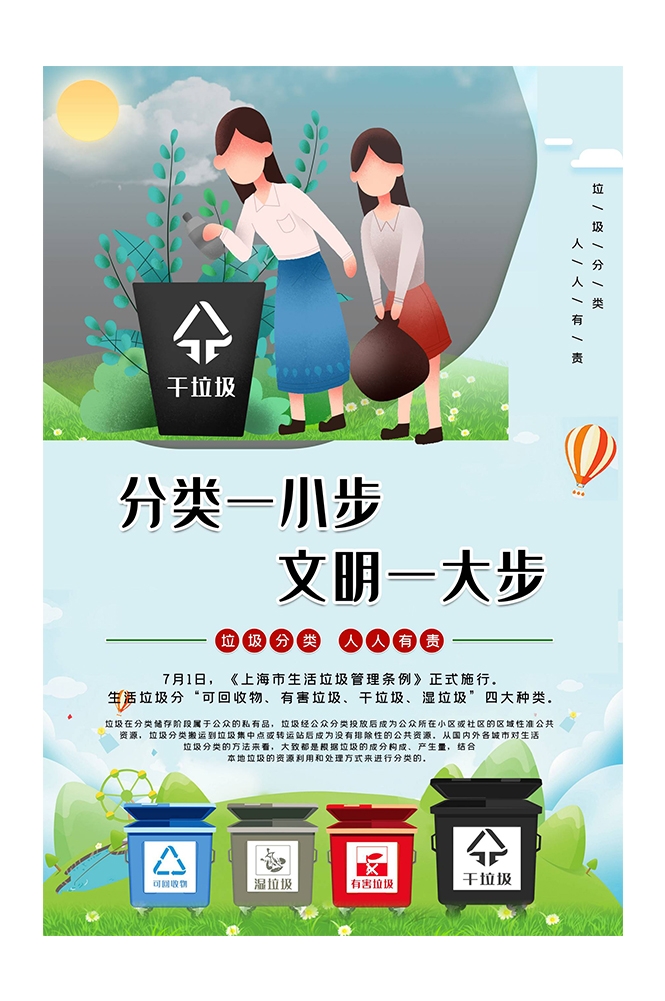 创建文明卫生城市垃圾分类海报80