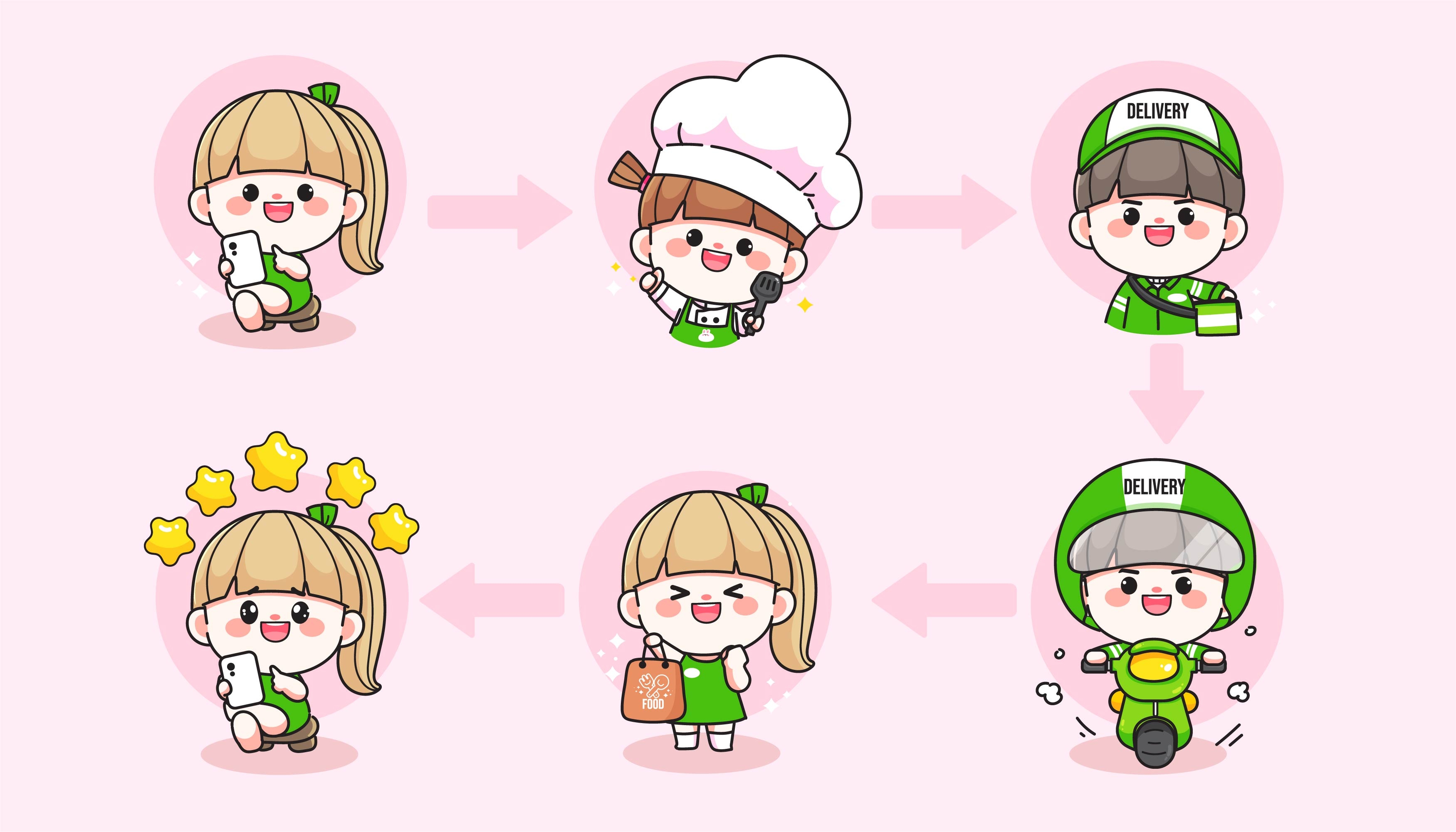 可爱女孩卡通头像表情形象素材3