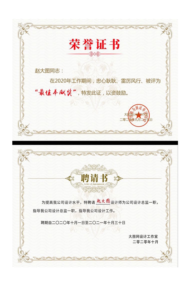 聘书设计模版聘用书聘任书企业聘书公司证书花纹背景边框14