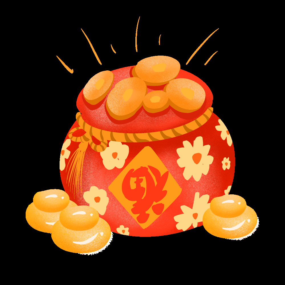 福袋钱袋插画图片装饰元素免抠素材94