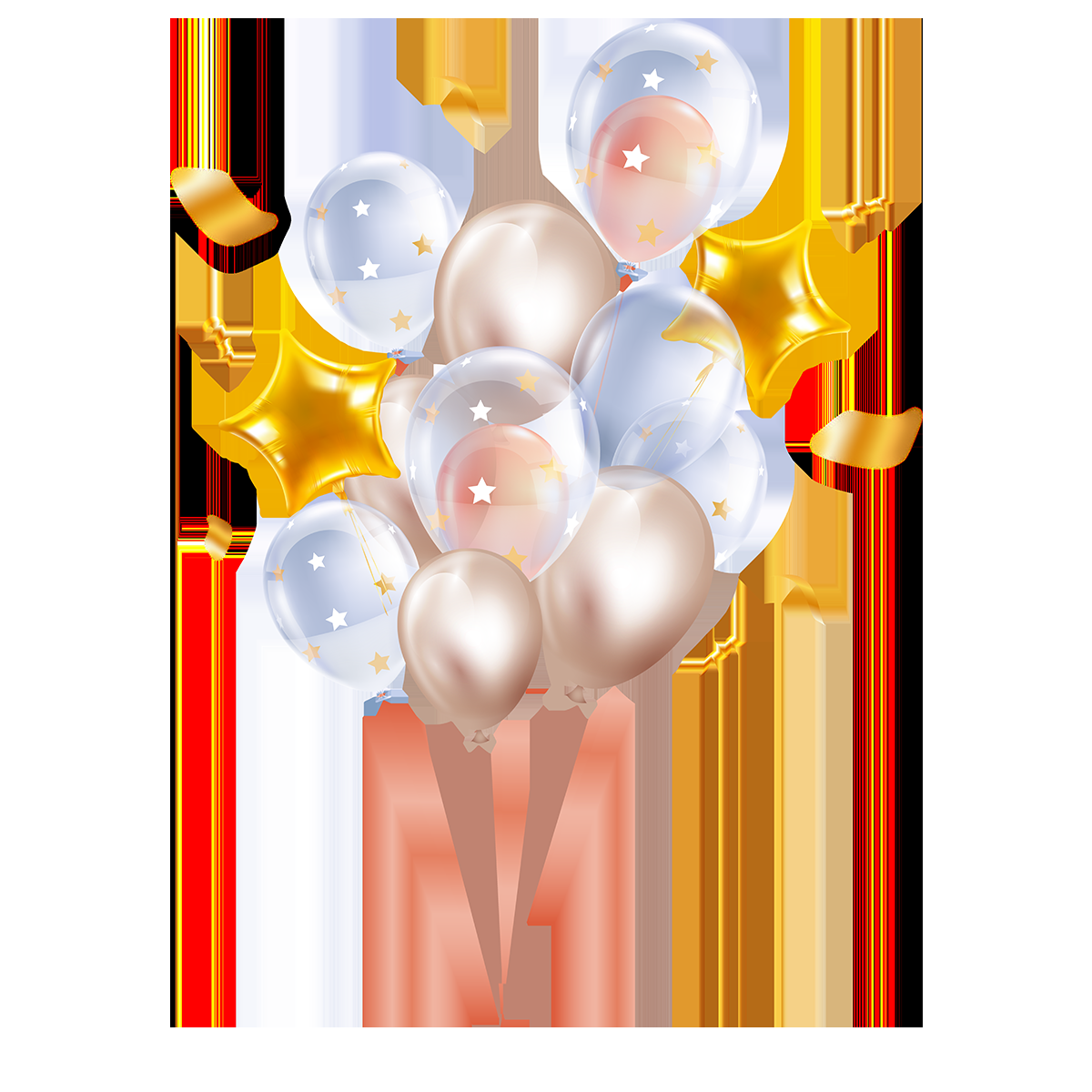 金色生日气球生日帽免抠元素2
