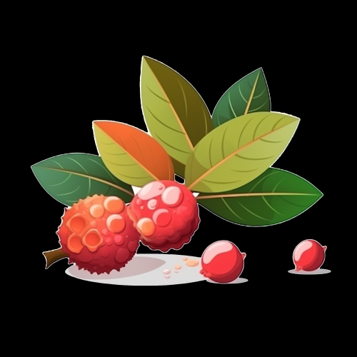 手绘荔枝图片素材装饰元素插画 png透明背景 (13)