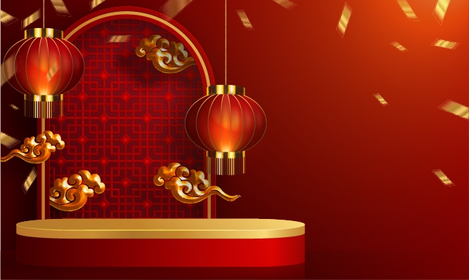 红色喜庆展板背景图素材8