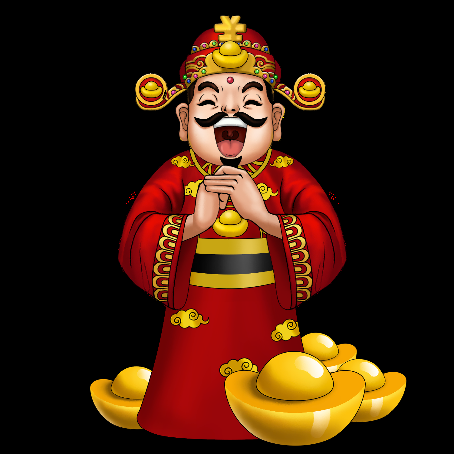 卡通财神插画表情免抠素材11