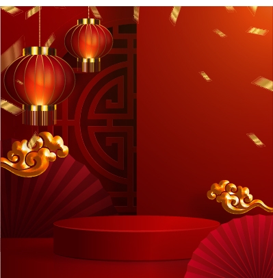 红色喜庆展板背景图素材2
