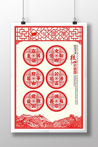 培育弘扬社会主义核心价值观展板