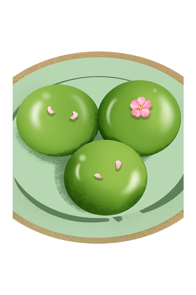 清明节海报设计插图卡通青团素材图片元素免抠87