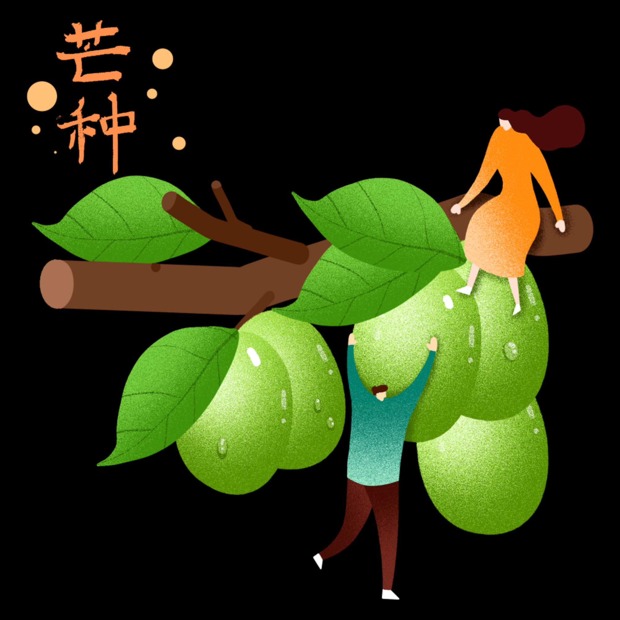 卡通手绘水果青梅图案素材图片装饰插画免抠81