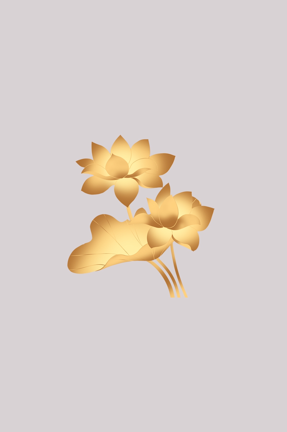 金色莲花装饰元素免抠素材20