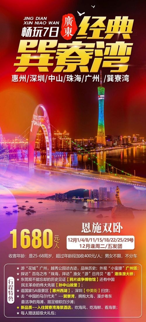 广东广州深圳港珠澳潮汕湛江惠州旅游海报11