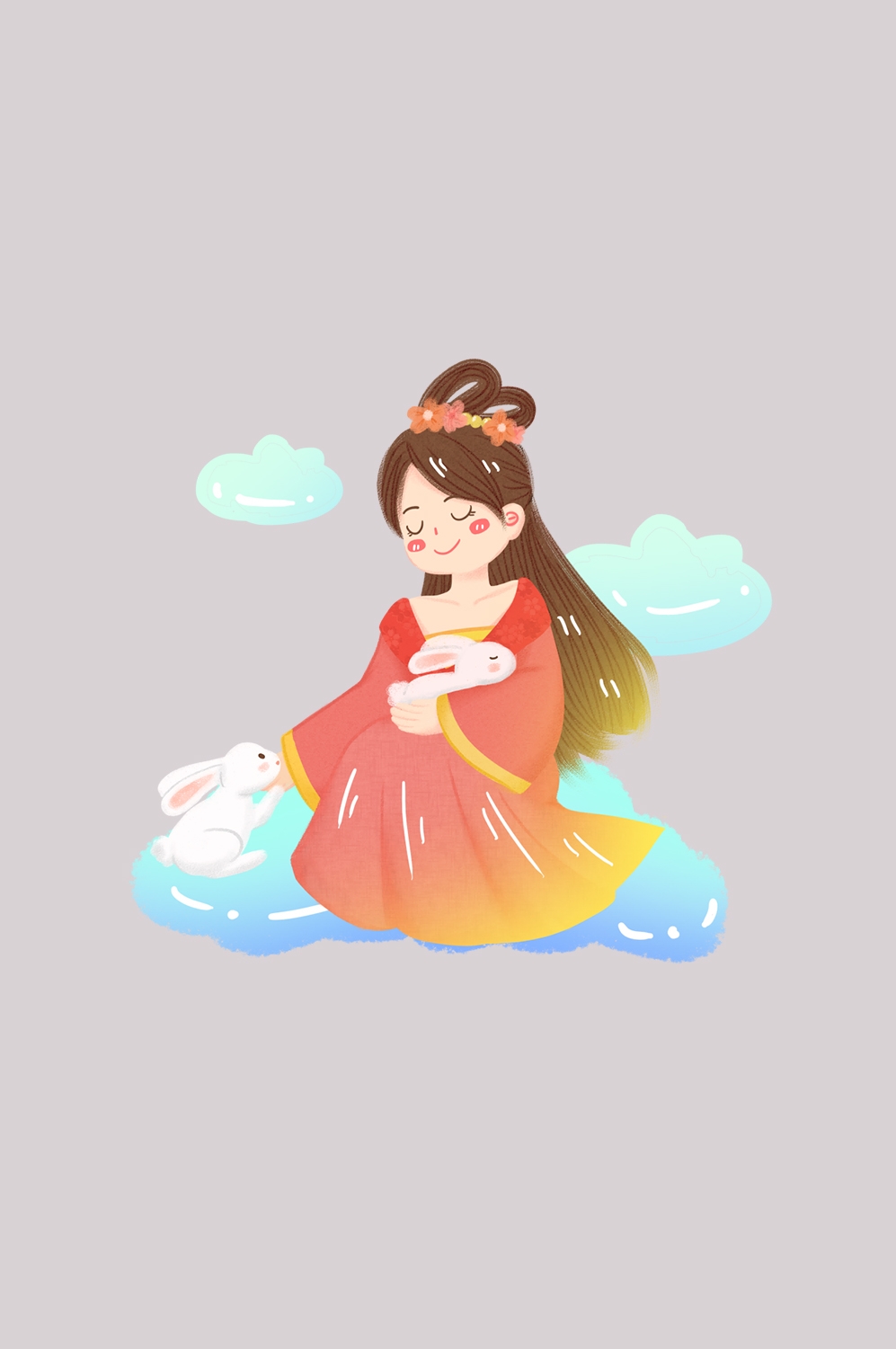 卡通嫦娥仙女中秋节免抠素材装饰元素14