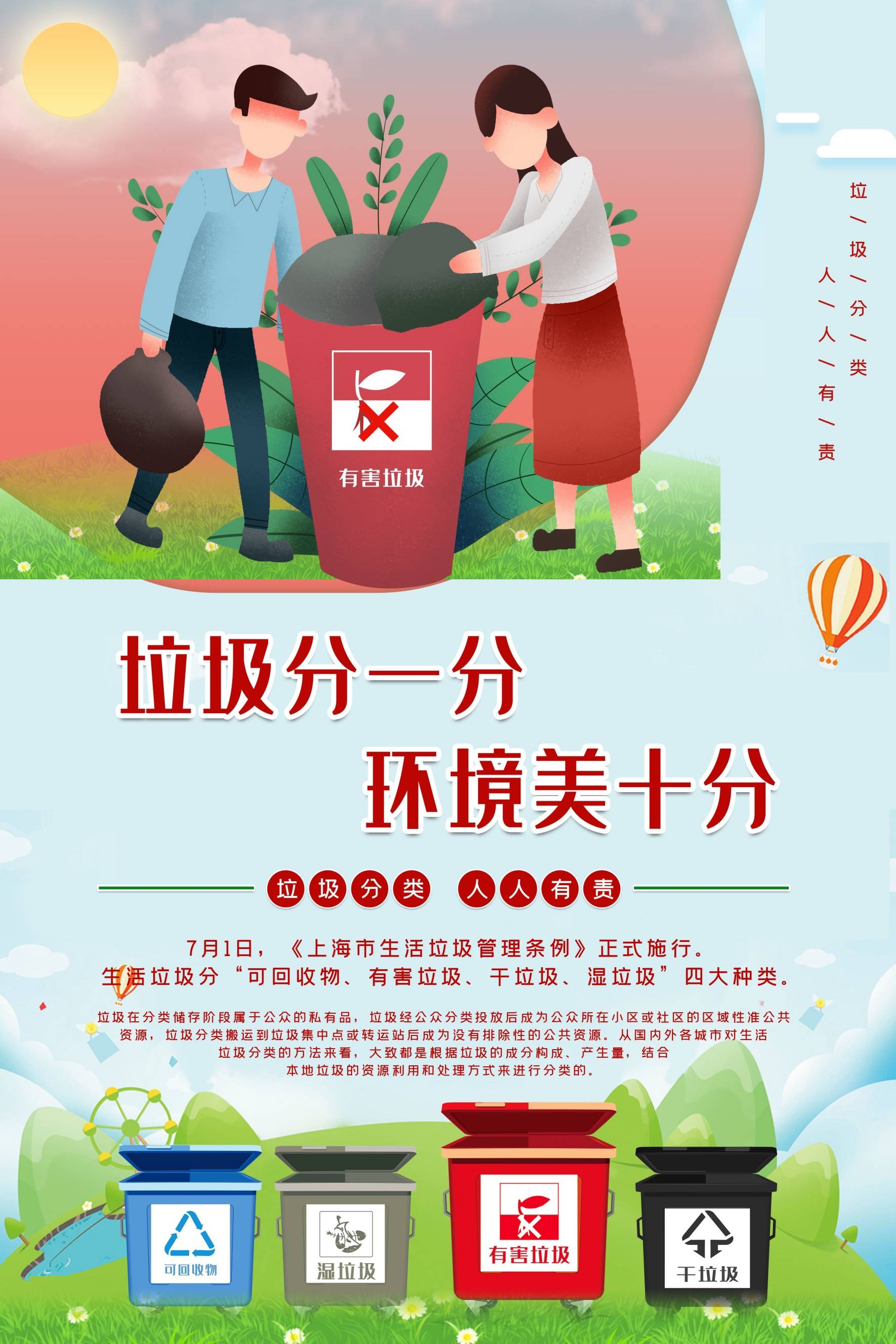 创建文明卫生城市垃圾分类海报78