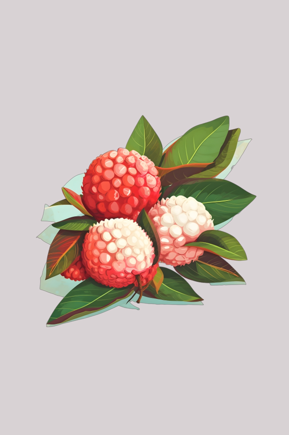 手绘荔枝图片素材装饰元素插画 png透明背景 (8)