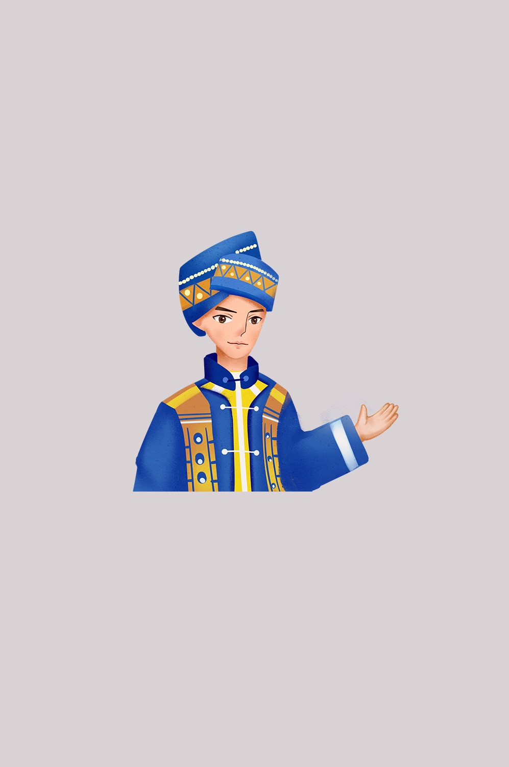 56个少数民族卡通人物服饰免抠元素插画122