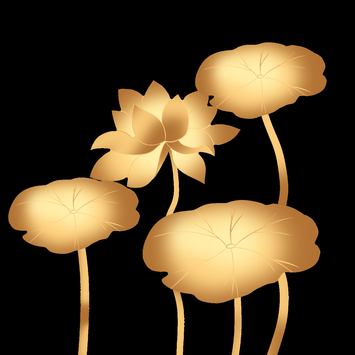 金色莲花装饰元素免抠素材40