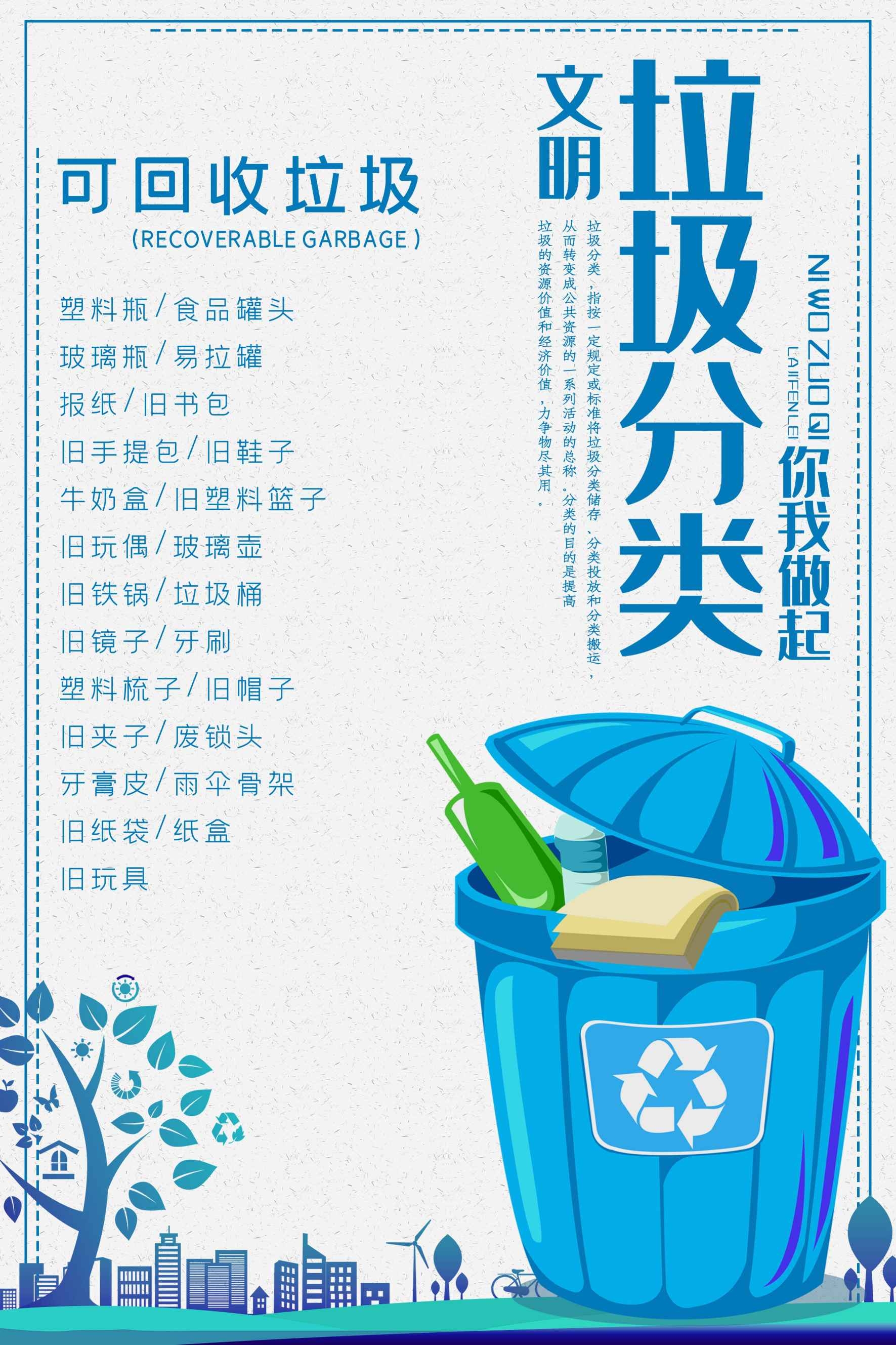 创建文明卫生城市垃圾分类海报6