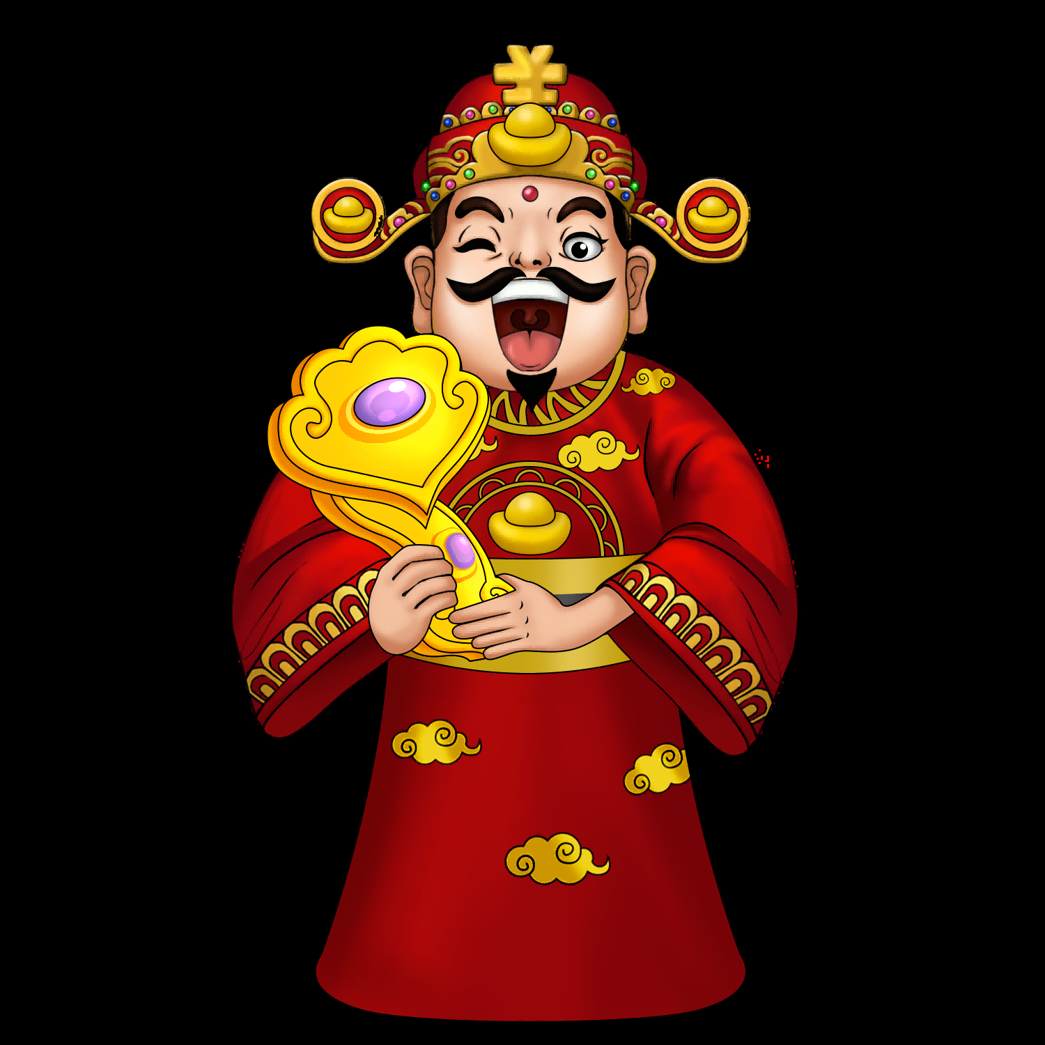 卡通财神插画表情免抠素材21