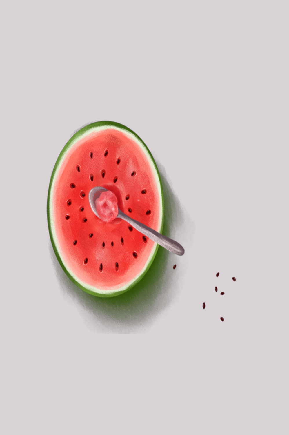 西瓜图片素材手绘西瓜插画装饰插图元素 png透明背景 (35)