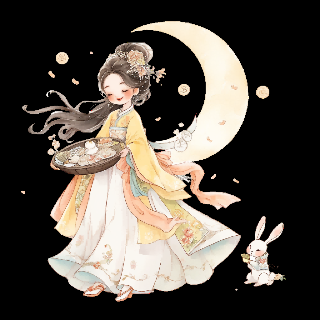 卡通嫦娥仙女中秋节免抠素材装饰元素103