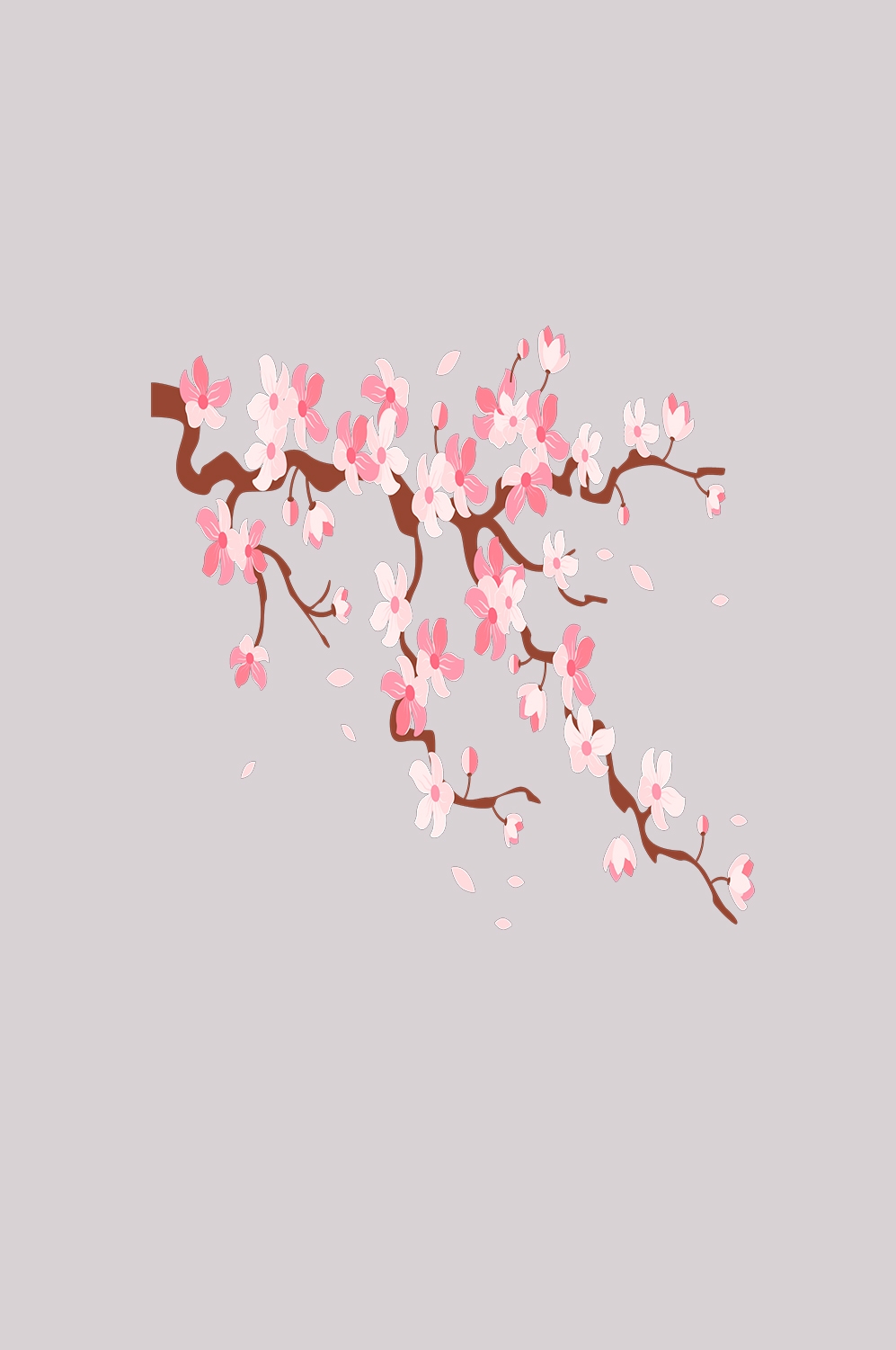 桃花素材图中国风海报设计桃树花枝透明背景15