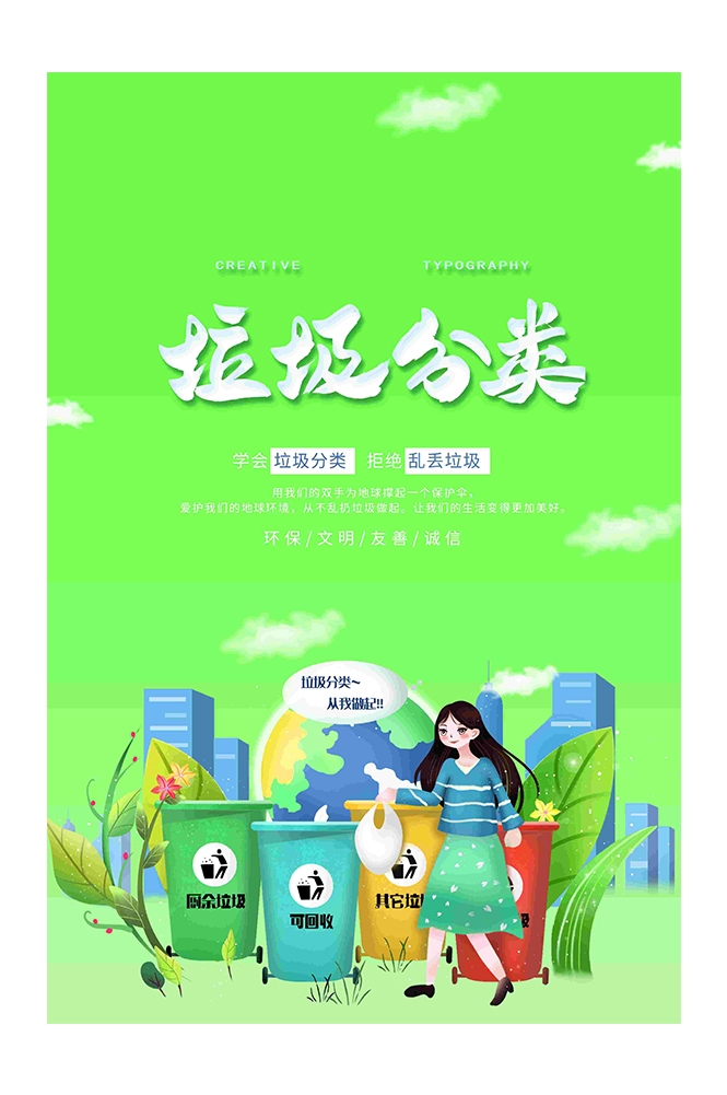 创建文明卫生城市垃圾分类海报47