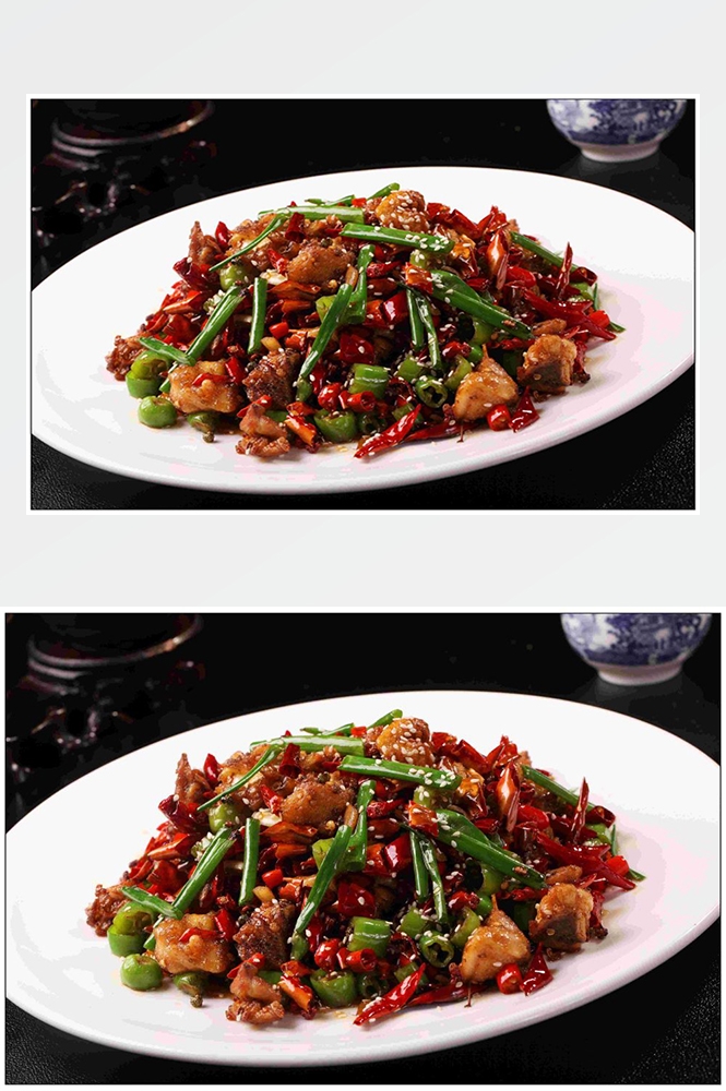 高清美食菜谱JPG图片辣子鸡川菜摄影美工设计喷绘打印合成素材