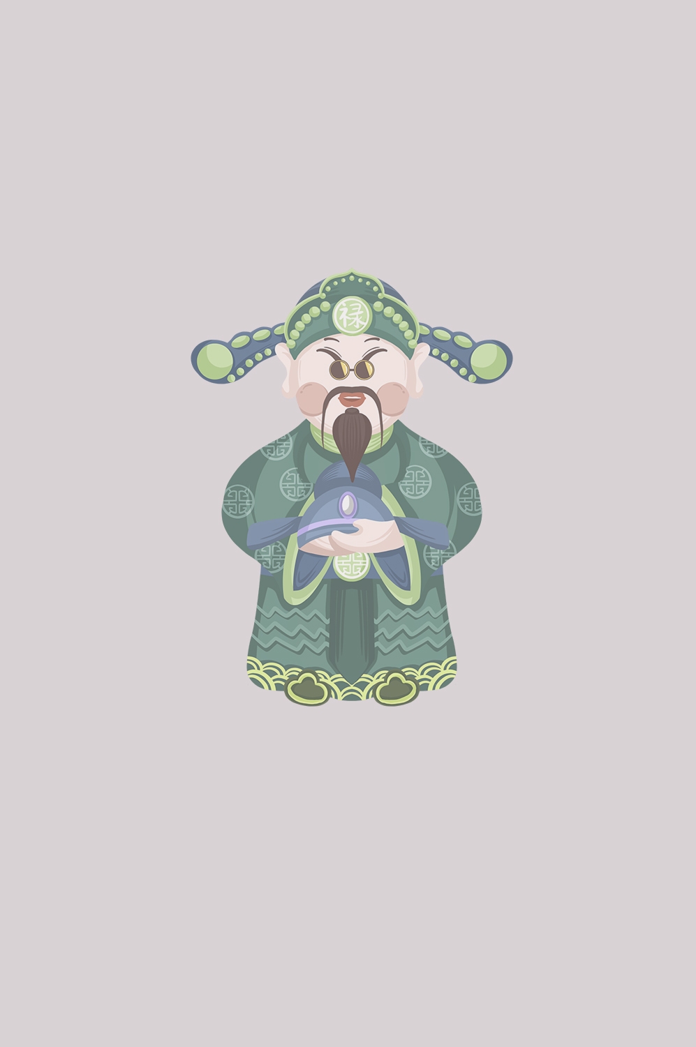 卡通财神插画表情免抠素材55