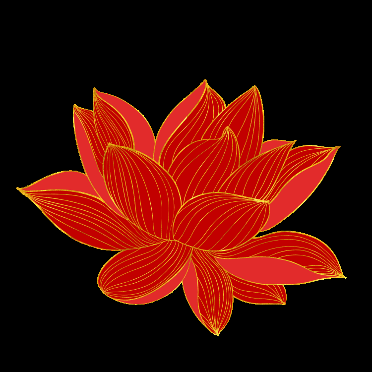 金色莲花装饰元素免抠素材39