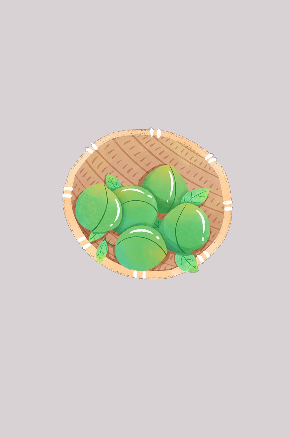 卡通手绘水果青梅图案素材图片装饰插画免抠35