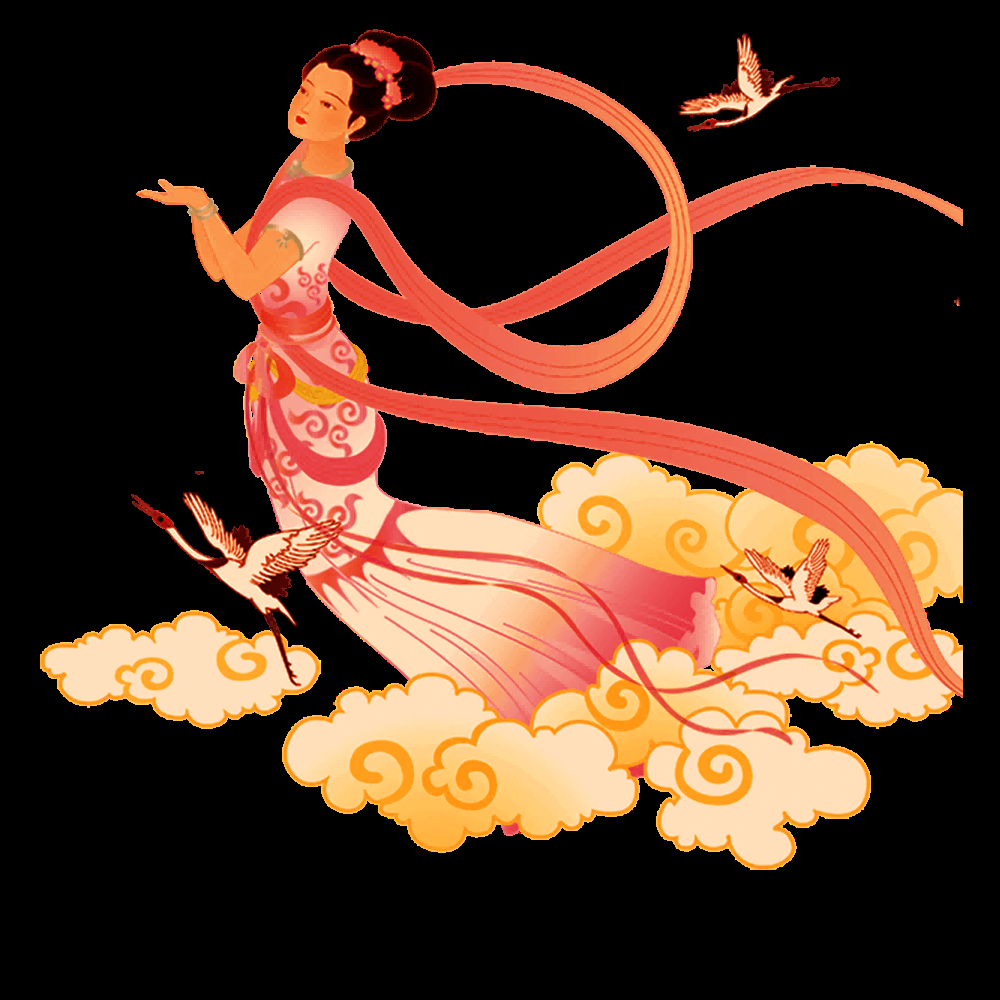 卡通嫦娥仙女中秋节免抠素材装饰元素22