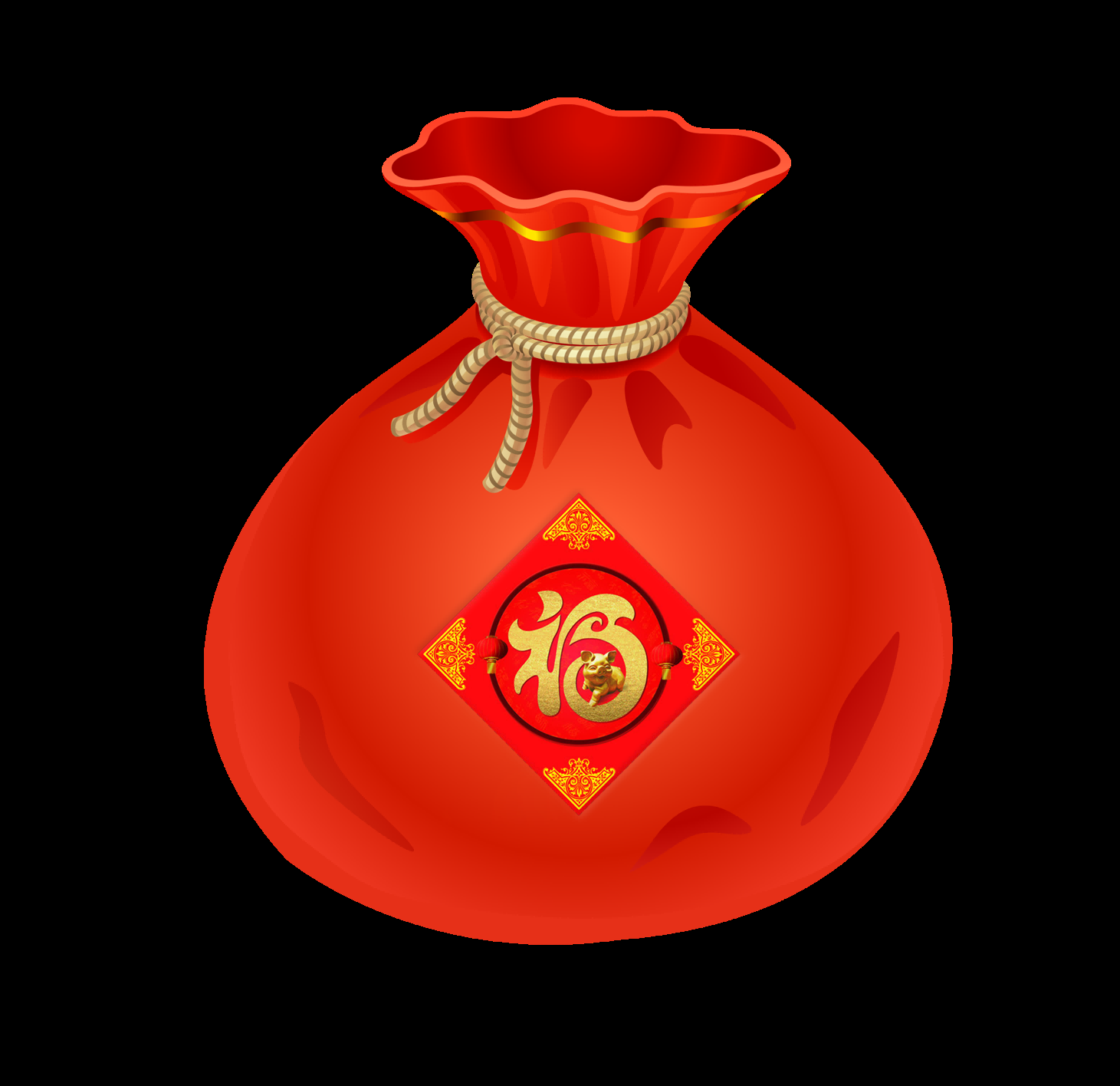 福袋钱袋插画图片装饰元素免抠素材26
