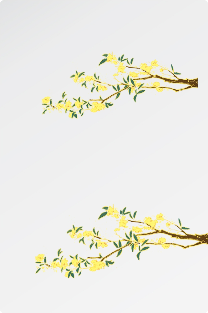 卡通手绘桂花花枝图案素材元素24