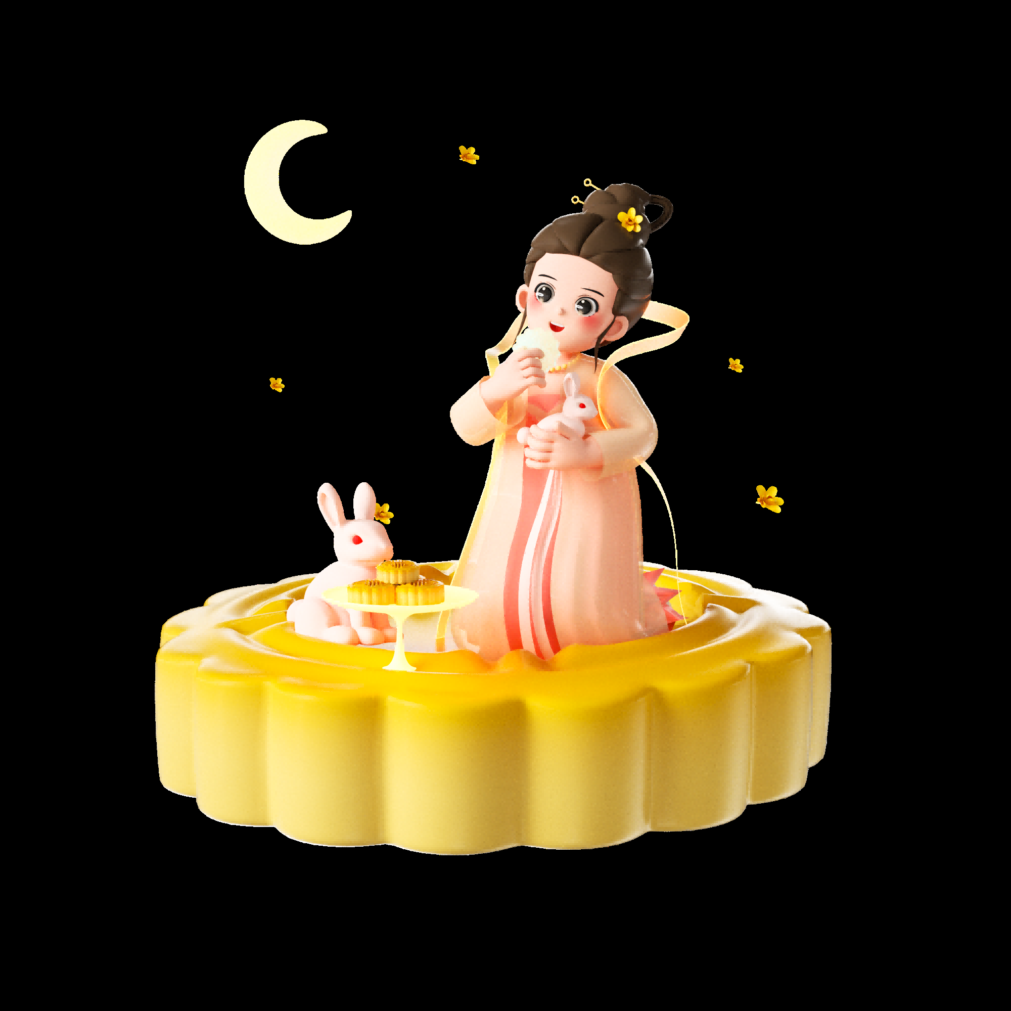 卡通嫦娥仙女中秋节免抠素材装饰元素83