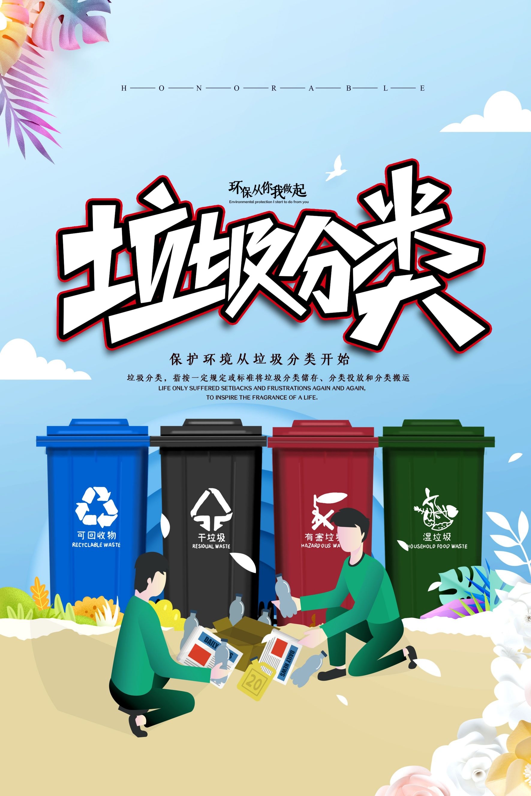 创建文明卫生城市垃圾分类海报74
