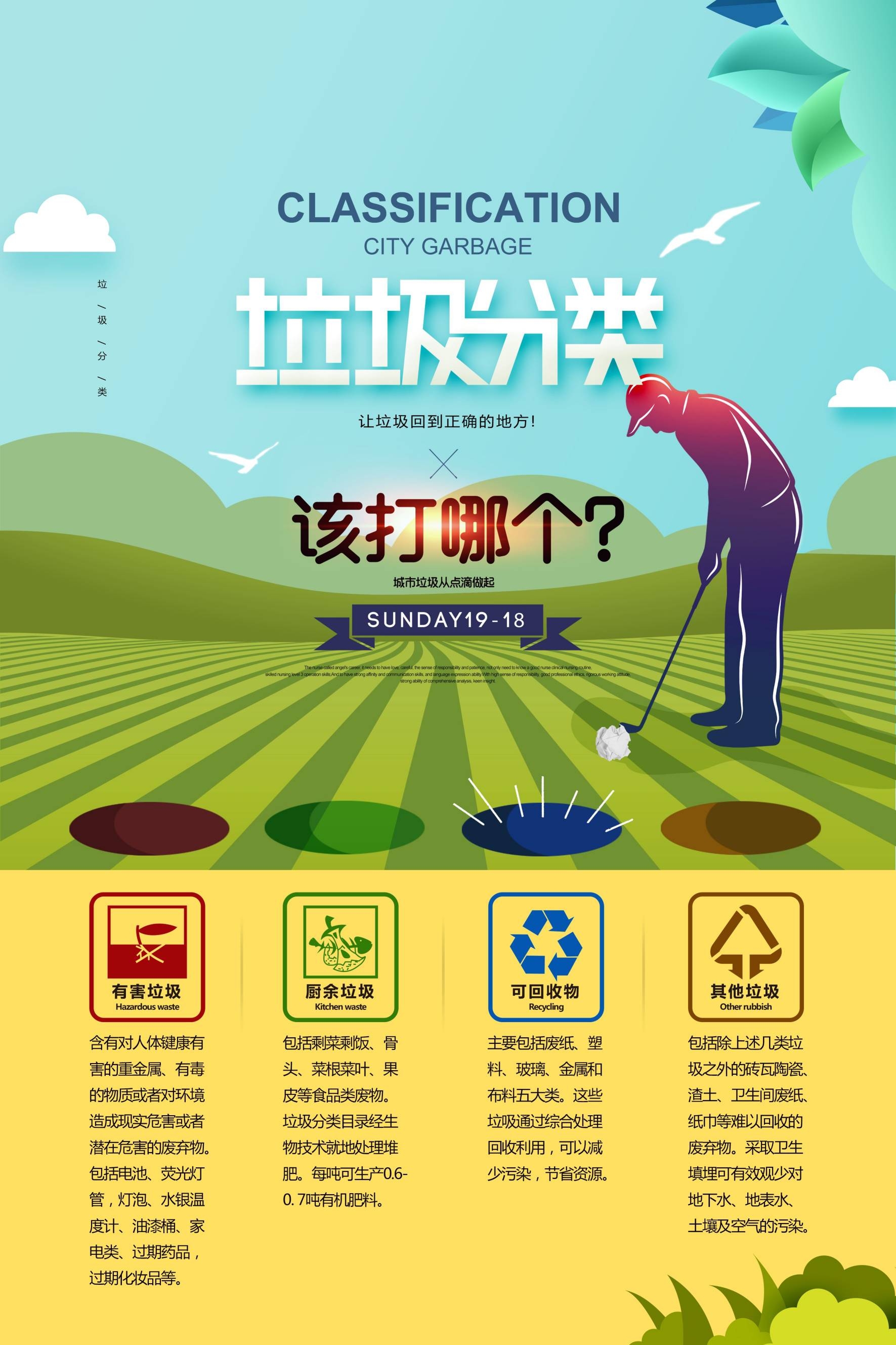 创建文明卫生城市垃圾分类海报108