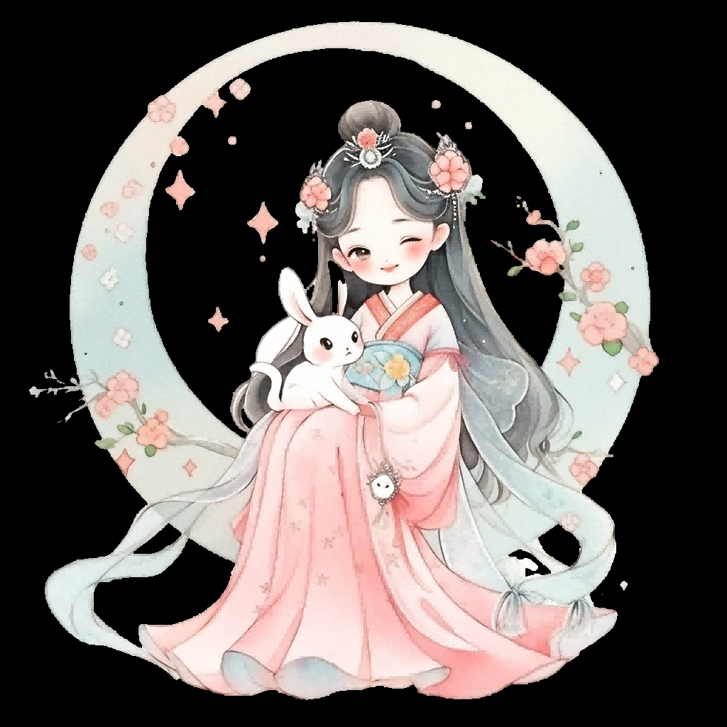 卡通嫦娥仙女中秋节免抠素材装饰元素57