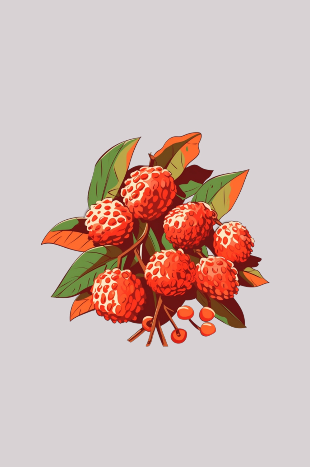 手绘荔枝图片素材装饰元素插画 png透明背景 (4)