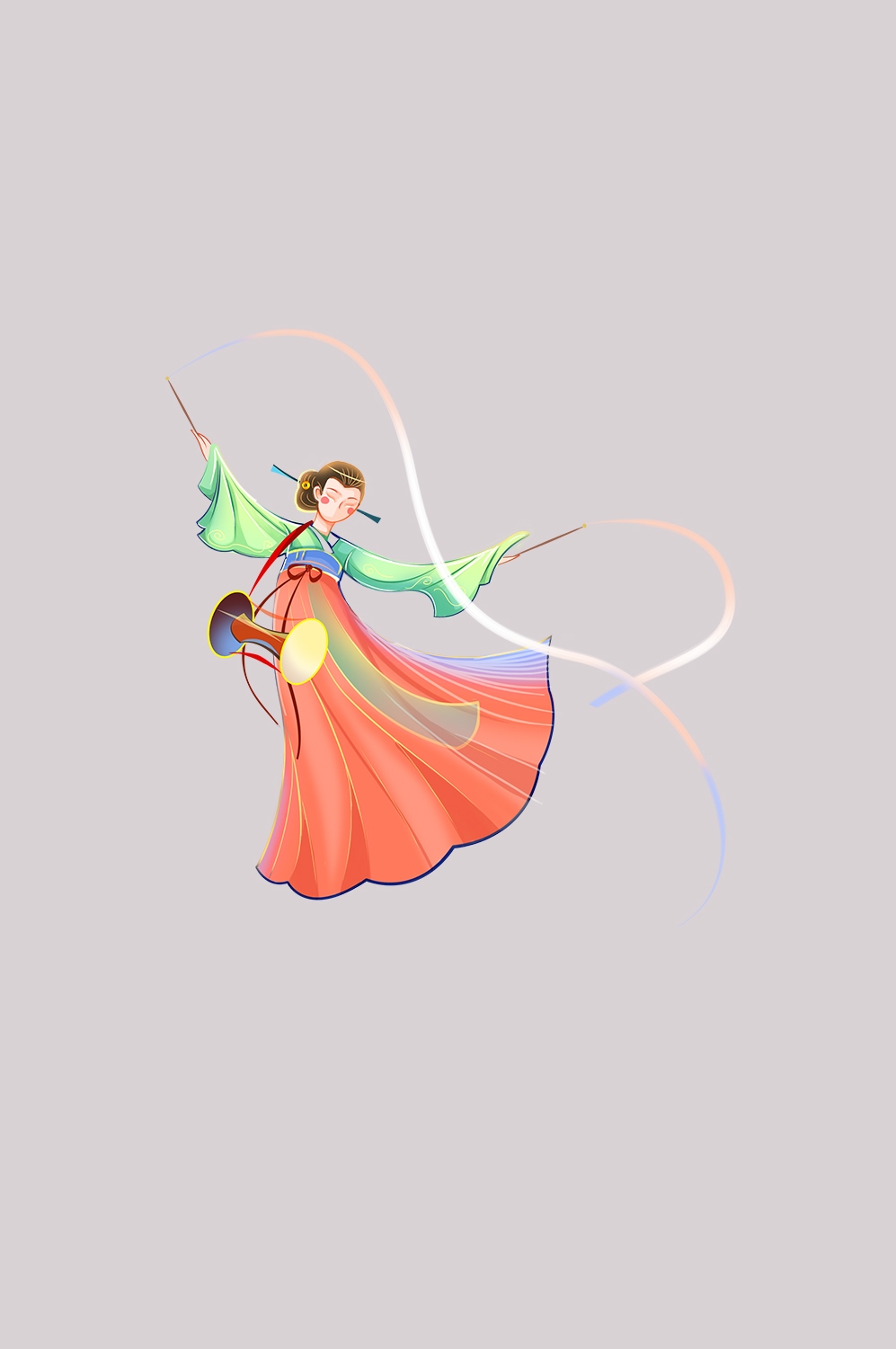 56个少数民族卡通人物服饰免抠元素插画152