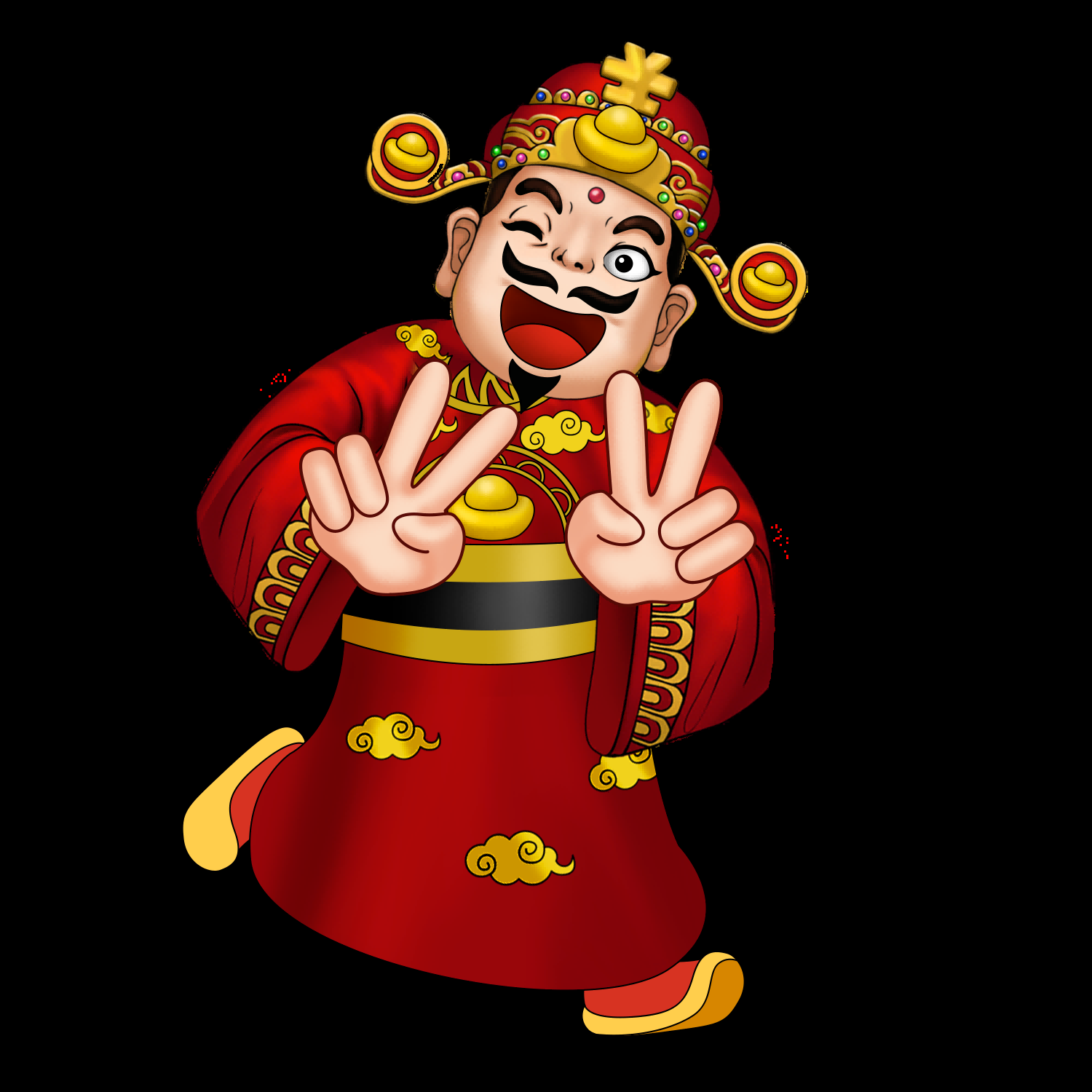 卡通财神插画表情免抠素材18
