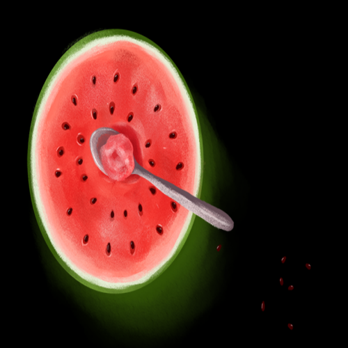 西瓜图片素材手绘西瓜插画装饰插图元素 png透明背景 (35)
