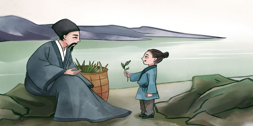 国风古代茶叶摘茶品茶人物插画传统工艺手工制作民间古典集市素材 (27)