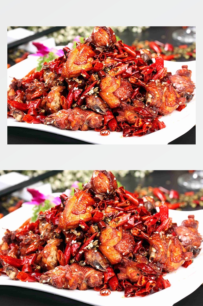 高清美食菜谱JPG图片辣子鸡川菜摄影美工设计喷绘打印合成素材