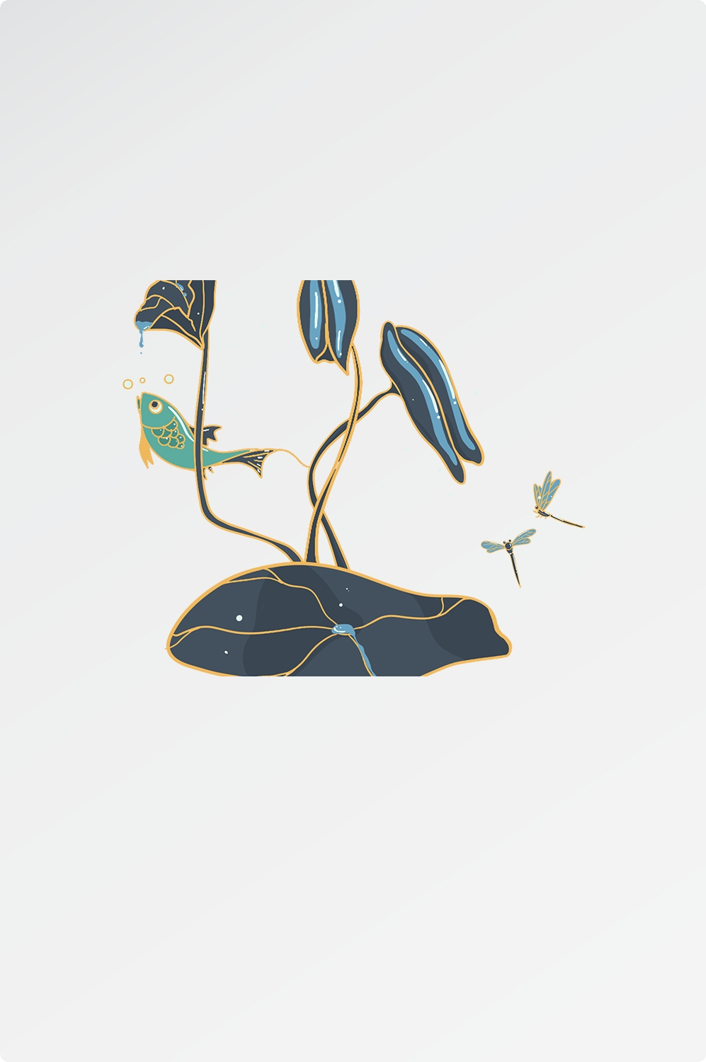 荷花荷叶素材图片插画装饰元素插图免抠19